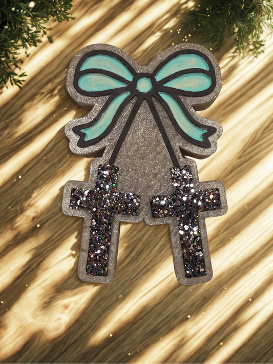 Blessed & Bowed- Cherry Crosses Freshie