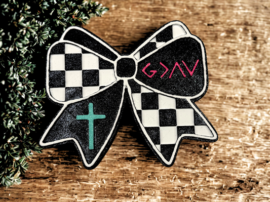 Checkered Faith Bow Freshie
