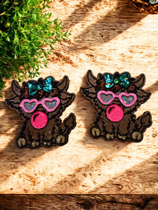 Bubblegum Cow Vent Clips