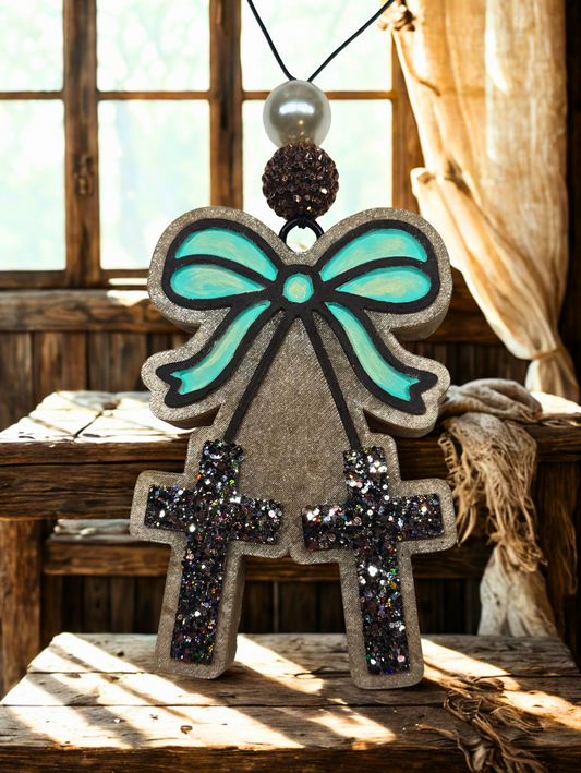 Blessed & Bowed- Cherry Crosses Freshie