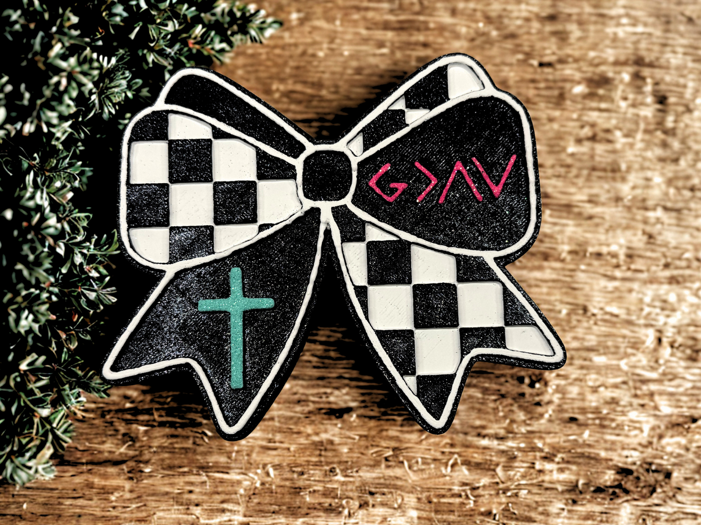 Checkered Faith Bow Freshie
