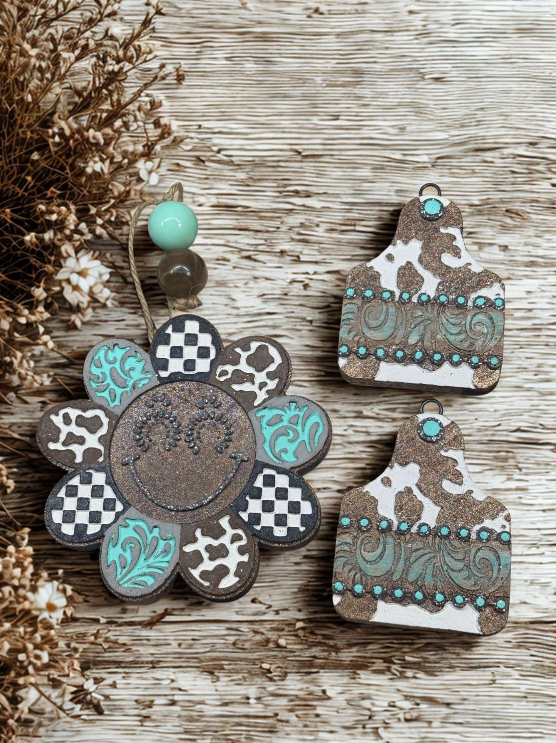 Western Smiley & Cow Tag Freshie Set